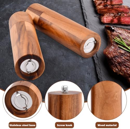 Hogurin Wooden Salt Pepper Grinder Set