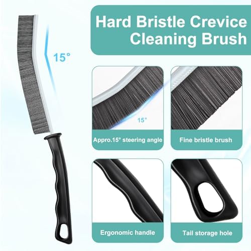 Hard Bristle Crevice Cleaning Brush with Black Handle 1