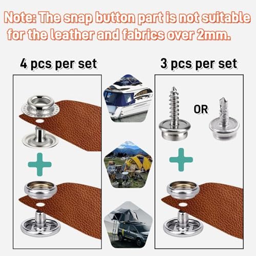 SUNOR 90 Sets Snap Button Kit with Heavy Duty Tool