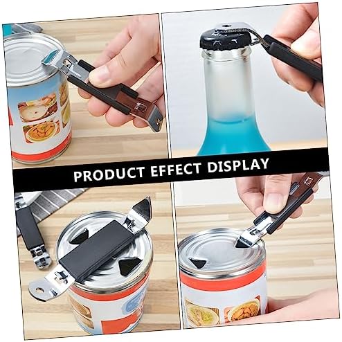 4pcs Manual Can Opener Beer Lid Remover Black Plastic Kit
