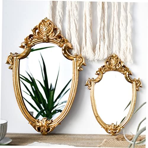 CORHAD Chic Embossed Wall Mirror with Gold Frame