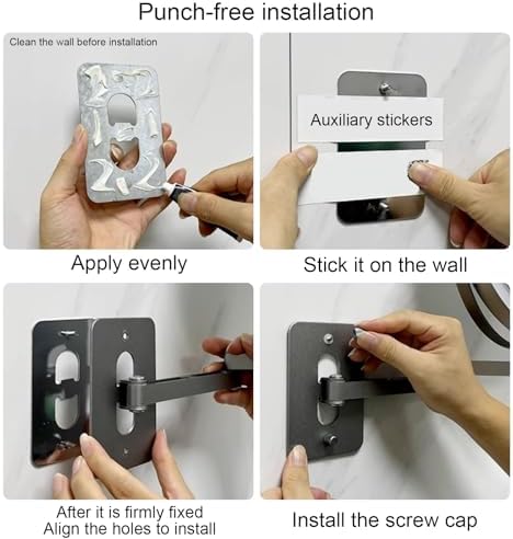 Rechargeable Wall Mounted Lighted Makeup Mirror with 1X3X Magnification