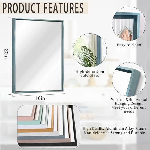 AAZZKANG 20x16 Inch Metal Framed Wall Mirror