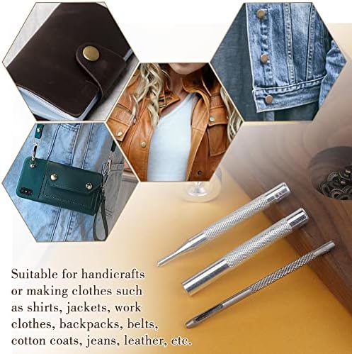 TLKKUE 50 Pcs 10mm Bronze Metal Snap Buttons Kit with Tools