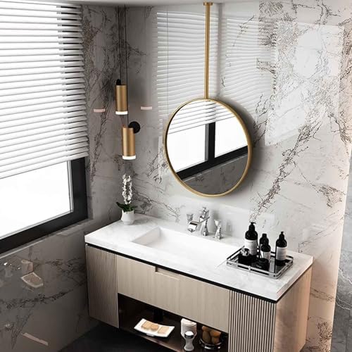 Floating Ceiling Mirror with Metal Frame 40x40cm Clear and Shatter-Resistant