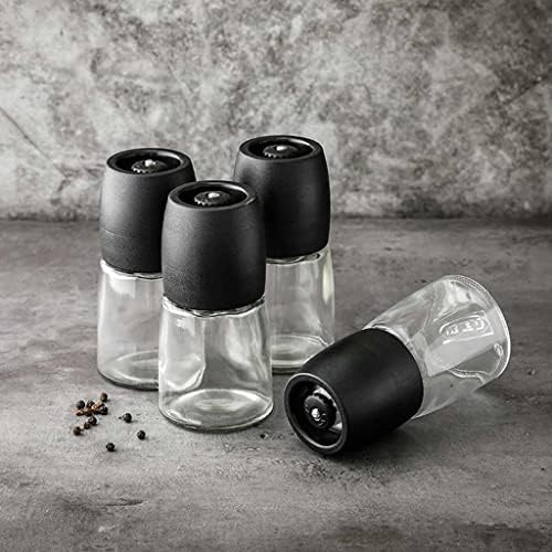 WXWIN Refillable Salt Pepper Mill Set - Durable Glass Stainless Steel