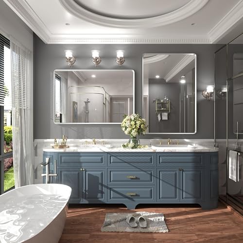 GOLOMO 40x30 Silver Bathroom Mirror with Beveled Border