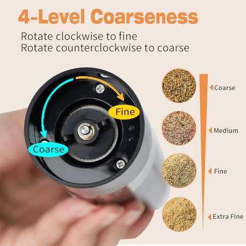 Ludkim Electric Salt and Pepper Mill Set with Storage Base