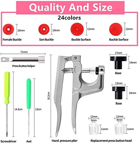 FQTANJU Snaps and Pliers Set 1440 Pcs T5 Fasteners Kit