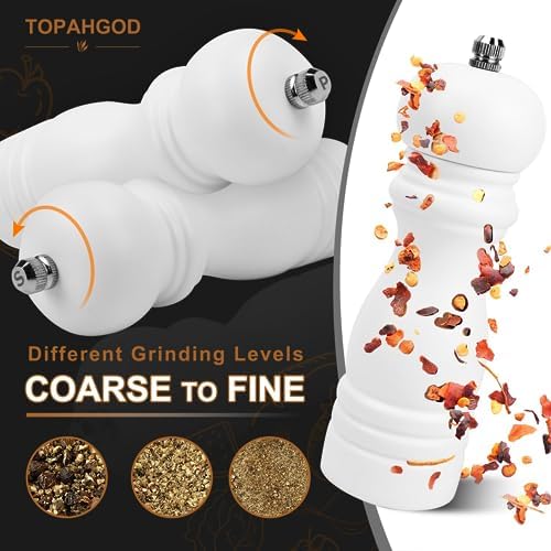BOCHION Salt and Pepper Grinder Set of 2 Adjustable Ceramic Grinders