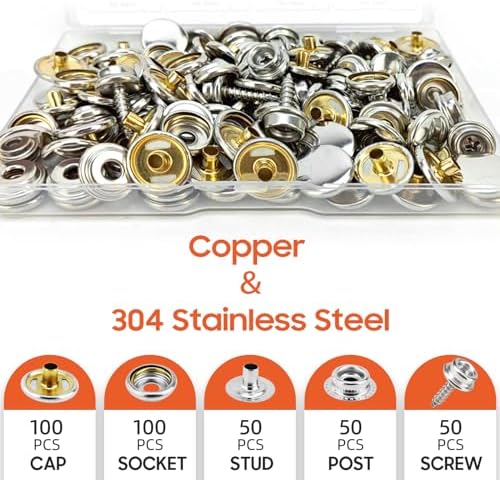 HAPDEN 350 Pcs Marine Grade Snap Fasteners Kit 1