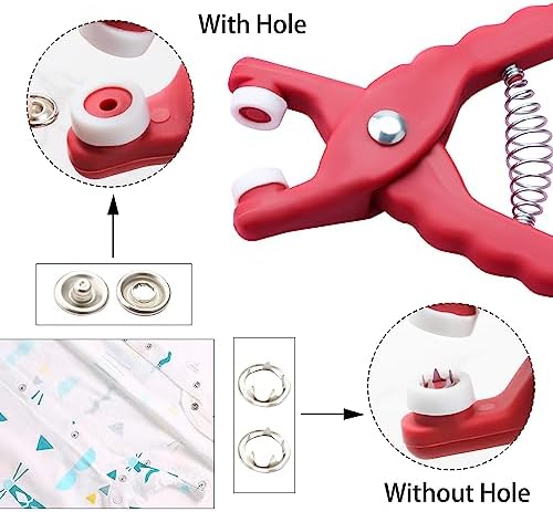 BIOUU 100 Sets Metal Snaps Buttons with Pliers Tool Kit