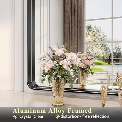 JIINGYO 18x26 Inch Black Bathroom Mirror