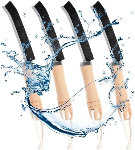 METSHOW 4Pcs Wooden Handle Crevice Cleaning Brush Set