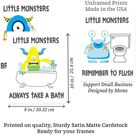 Silly Goose Gifts Fun Monster Wall Art Set of Four
