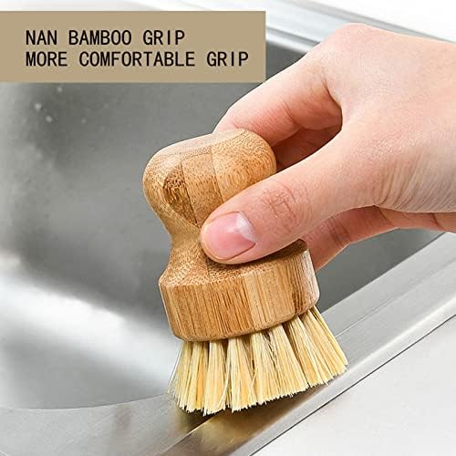 ZP Natural Bamboo Dish Scrub Brushes 3Pack Set