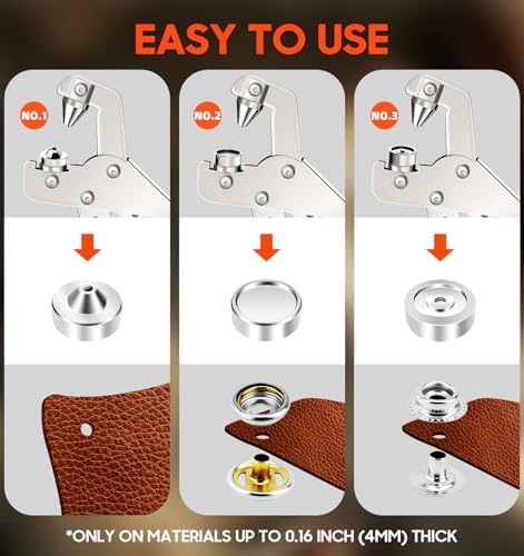 Toolhoper Snap Fastener Tool Kit with 300 Pcs Snaps