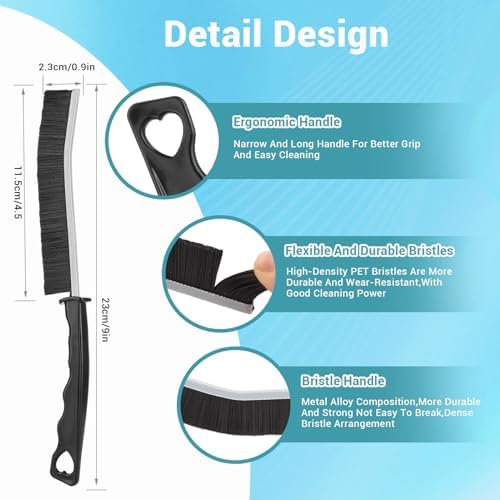 5PCS Hard Bristle Crevice Cleaning Brush - Black Ash