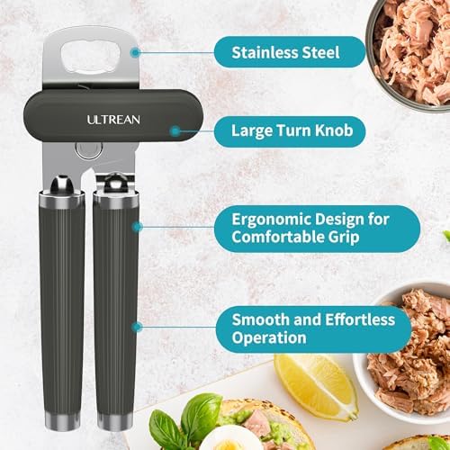 Ultrean Manual Can Opener with Soft Touch Handle