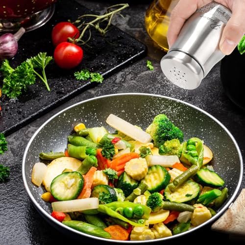 Accmor 5oz Salt Pepper Shakers Set with Glass Bottom