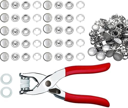 JAUEIVR Snap Fasteners Kit 100 Sets 10mm
