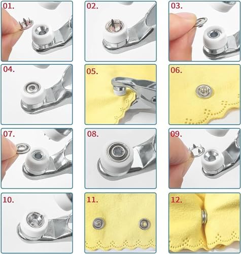 Minestylish 100PCS Metal Snaps Buttons Kit with Pliers