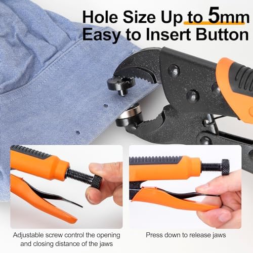 AnnYun Snap Button Kit with 40 Sets 15mm Stainless Snaps