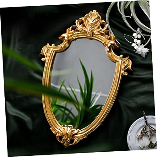 CORHAD Chic Embossed Wall Mirror with Gold Frame