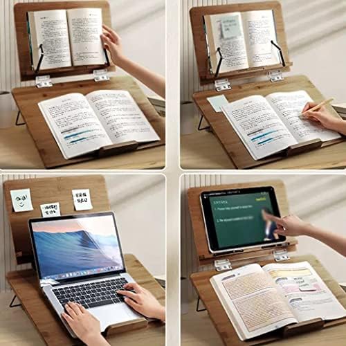 UHRLGHS Adjustable Book Stand with Page Clips for Kitchen and Reading