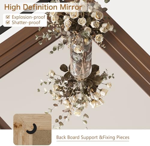 ALBAD Farmhouse Wall Mirror with Solid Wood Frame