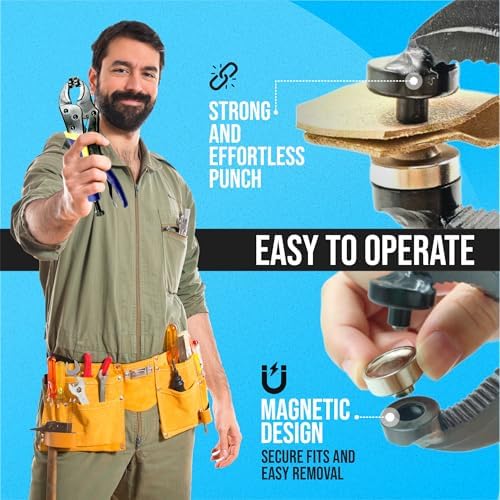 HAKKEN Heavy Duty Snap Fastener Tool with 3 Magnetic Dies