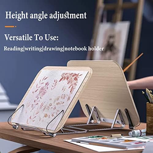 UHRLGHS Foldable Wooden Cookbook Stand with 12 Adjustable Height