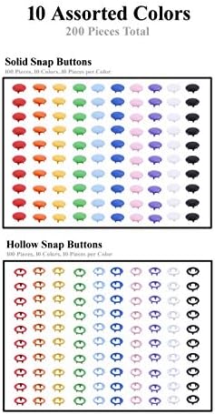 Mandala Crafts 95mm Metal Snap Button Kit - 200 Sets