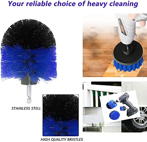 3 Pack Drill Brush Set for Cleaning Blue