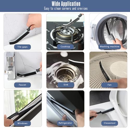 5 Pack Hard Bristle Crevice Cleaning Brush for Home Kitchen Use