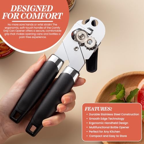 Premium Stainless Steel Multi-Function Can and Bottle Opener for Seniors