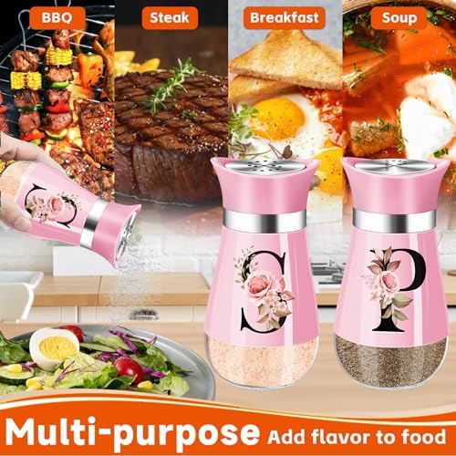 Pink Salt Pepper Shakers Set 4 oz Farmhouse Kitchen Decor