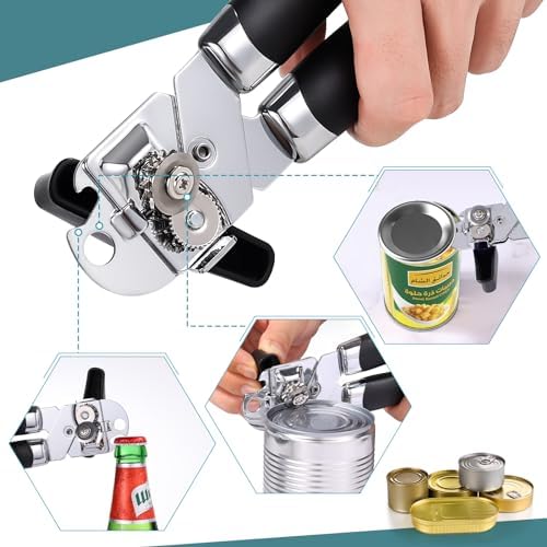 Lychico 3-in-1 Can Opener with Bottle Opener Black