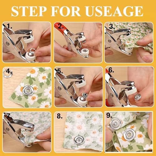 MIFOLEU 100 Sets Fabric Snaps with Pliers Tool Kit