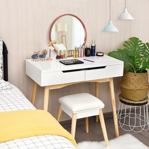 AOAOPQ Round Brushed Corner Mirror for Wall