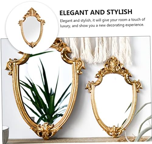 CORHAD Chic Embossed Wall Mirror with Gold Frame