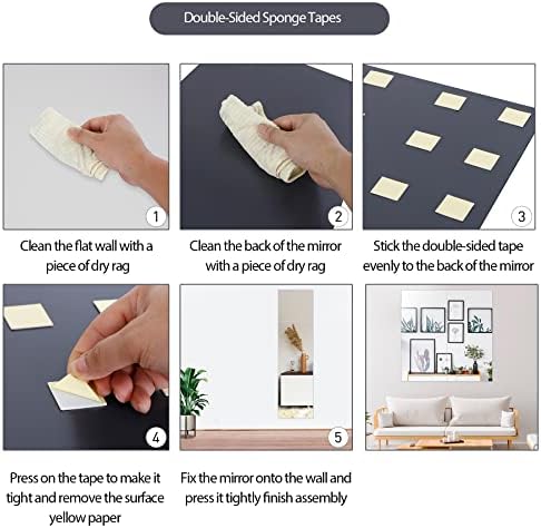 ZenStyle 14 Inch Frameless Glass Mirror Tiles Set