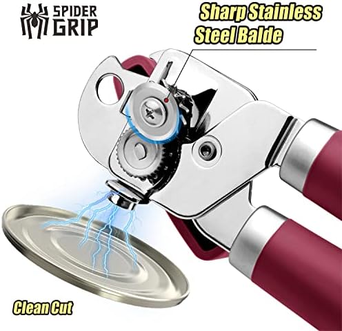 SPIDER GRIP Red Manual Can Opener with Magnet