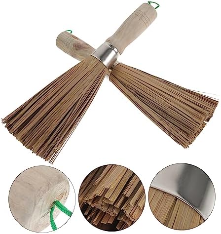 HEALLILY 2PCS Bamboo Cleaning Brush Set for Kitchen
