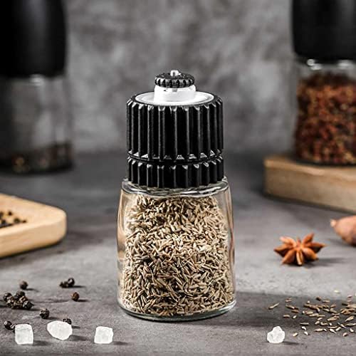 WXWIN Refillable Salt Pepper Mill Set - Durable Glass Stainless Steel