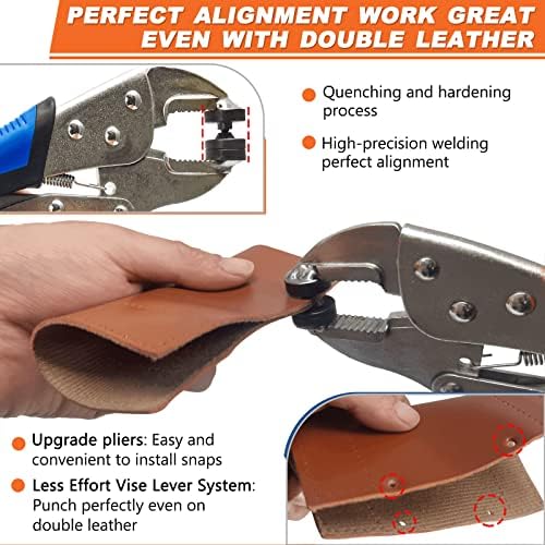 Heavy Duty Snap Fastener Kit with 15mm Marine Snap Pliers Blue