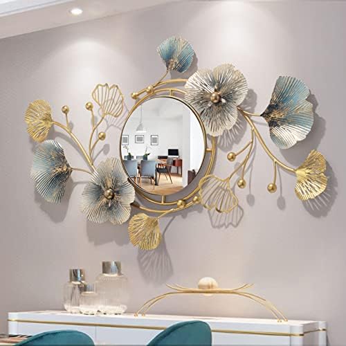 LYNSET Ginkgo Leaf 47 Metal Wall Mirror