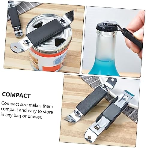 4pcs Manual Can Opener Beer Lid Remover Black Plastic Kit