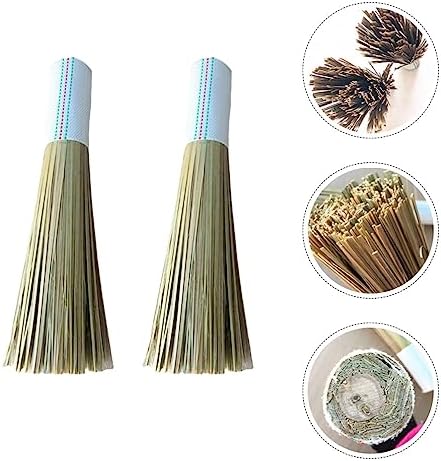 EXCEART Bamboo Wok Brush for Cast Iron Skillet