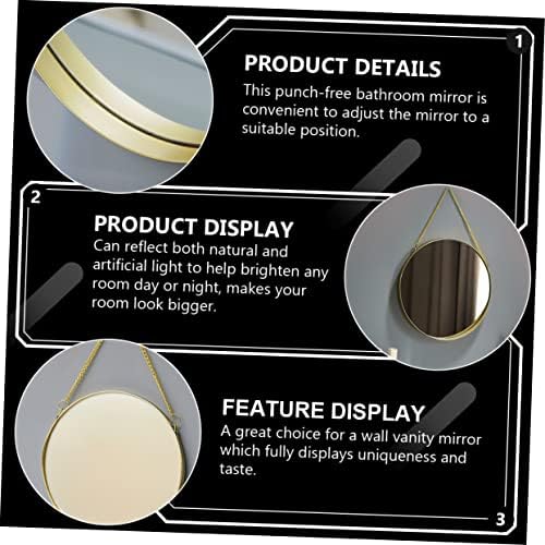 Hanging Vanity Mirror with Gold Frame